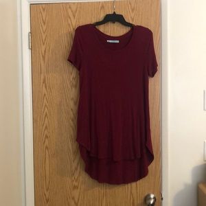 Long Tapered Burgundy Tee